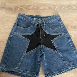 Star Patch Denim Shorts